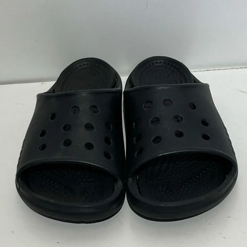 Crocs Unisex Black Baya Open‎ Toe Lightweight Slip On Slide Sandals Size 7/8